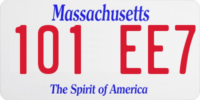 MA license plate 101EE7