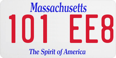 MA license plate 101EE8