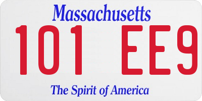 MA license plate 101EE9