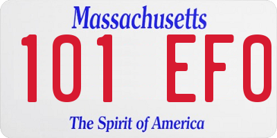 MA license plate 101EF0