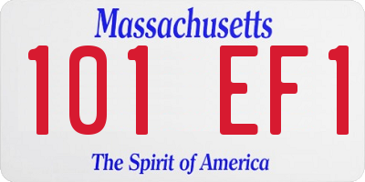 MA license plate 101EF1