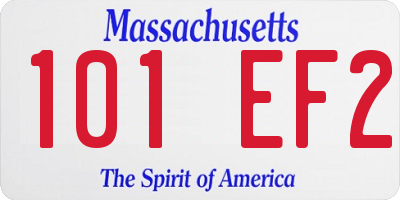 MA license plate 101EF2