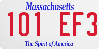 MA license plate 101EF3