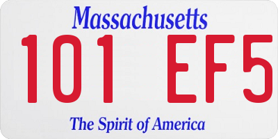 MA license plate 101EF5