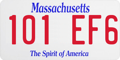 MA license plate 101EF6