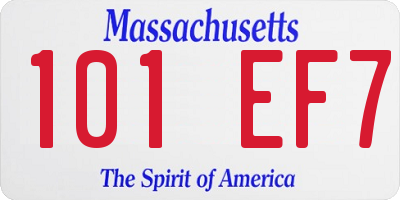 MA license plate 101EF7