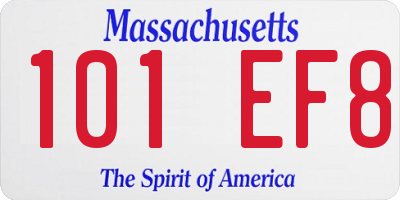 MA license plate 101EF8