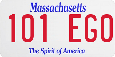 MA license plate 101EG0