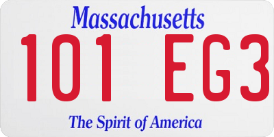 MA license plate 101EG3