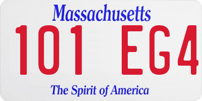 MA license plate 101EG4