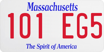 MA license plate 101EG5