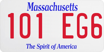 MA license plate 101EG6