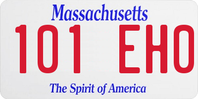 MA license plate 101EH0