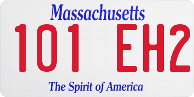 MA license plate 101EH2