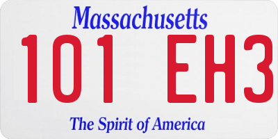 MA license plate 101EH3