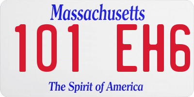 MA license plate 101EH6