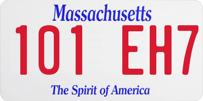 MA license plate 101EH7