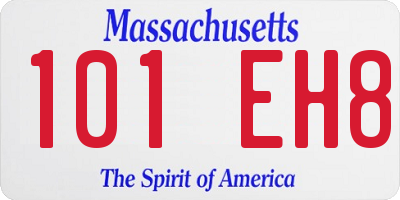 MA license plate 101EH8