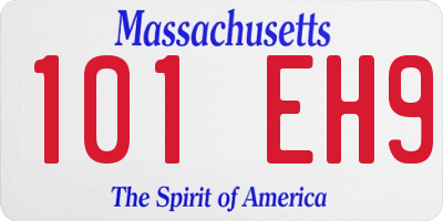 MA license plate 101EH9