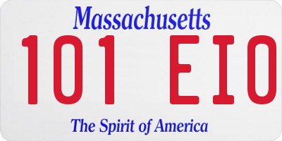 MA license plate 101EI0