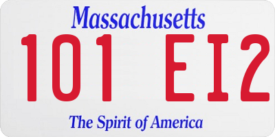 MA license plate 101EI2