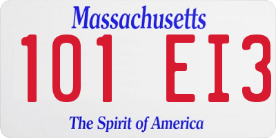 MA license plate 101EI3