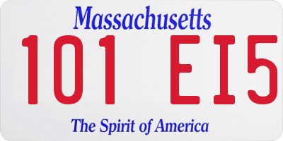 MA license plate 101EI5