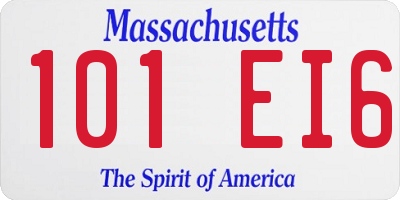 MA license plate 101EI6