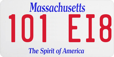 MA license plate 101EI8