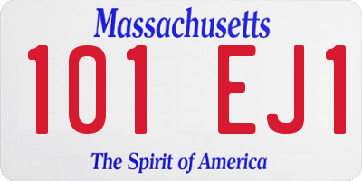 MA license plate 101EJ1