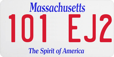 MA license plate 101EJ2