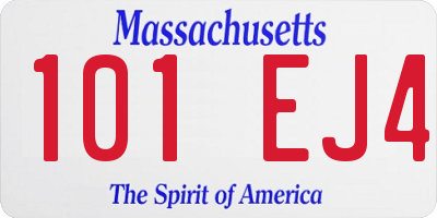 MA license plate 101EJ4