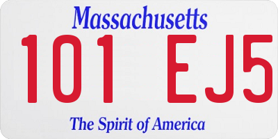 MA license plate 101EJ5