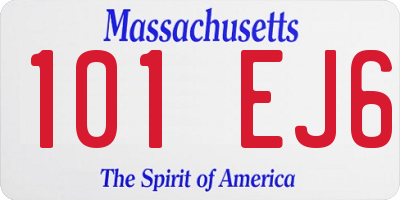 MA license plate 101EJ6