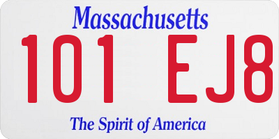 MA license plate 101EJ8