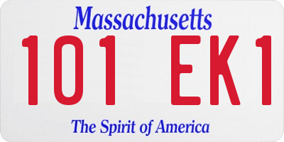 MA license plate 101EK1