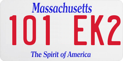 MA license plate 101EK2