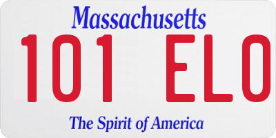 MA license plate 101EL0