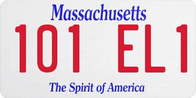 MA license plate 101EL1