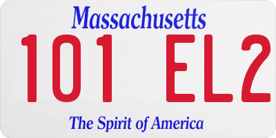 MA license plate 101EL2