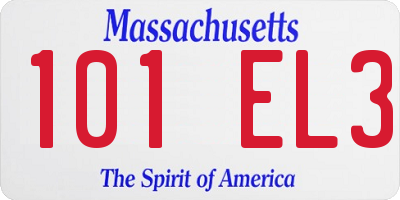 MA license plate 101EL3