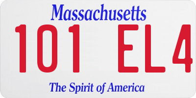 MA license plate 101EL4