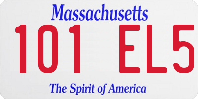 MA license plate 101EL5