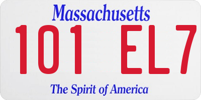 MA license plate 101EL7