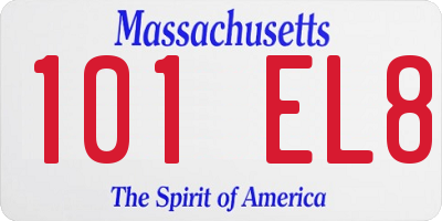 MA license plate 101EL8