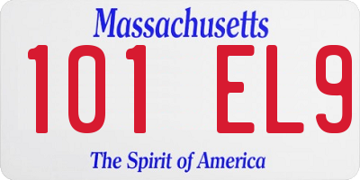 MA license plate 101EL9