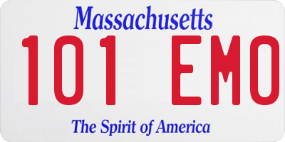 MA license plate 101EM0