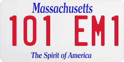 MA license plate 101EM1