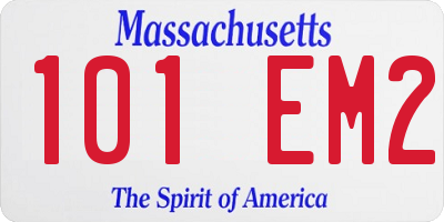 MA license plate 101EM2