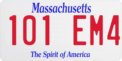 MA license plate 101EM4